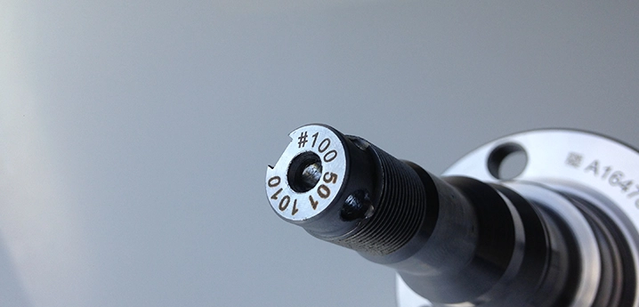 Laser marking on bar end Technomark Laser marking on bar end